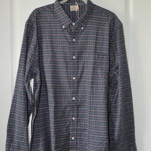 Faherty Men's Stretch Oxford Shirt Blue  Red Hayes size XXL